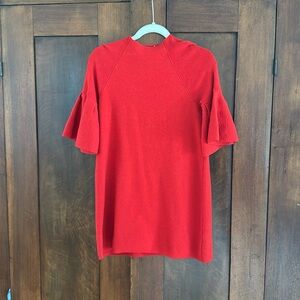Anthropologie Red Tunic Sweater XS